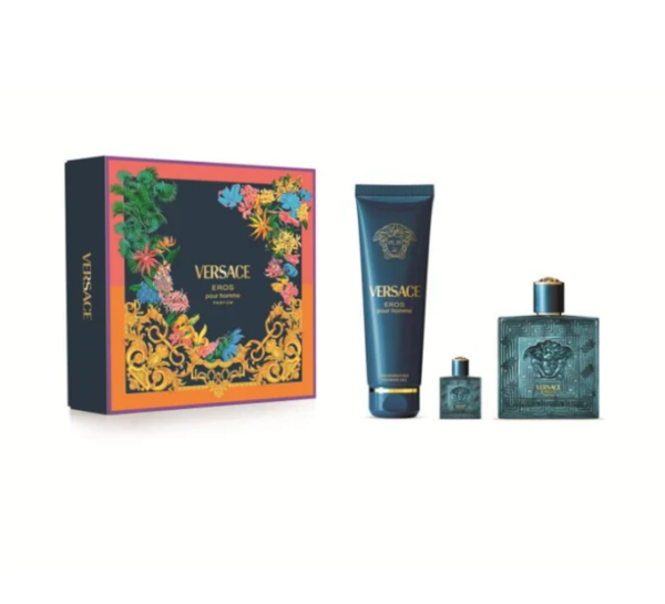 SET VERSACE EROS PARFUM 100ML + 5ML + SG 150ML